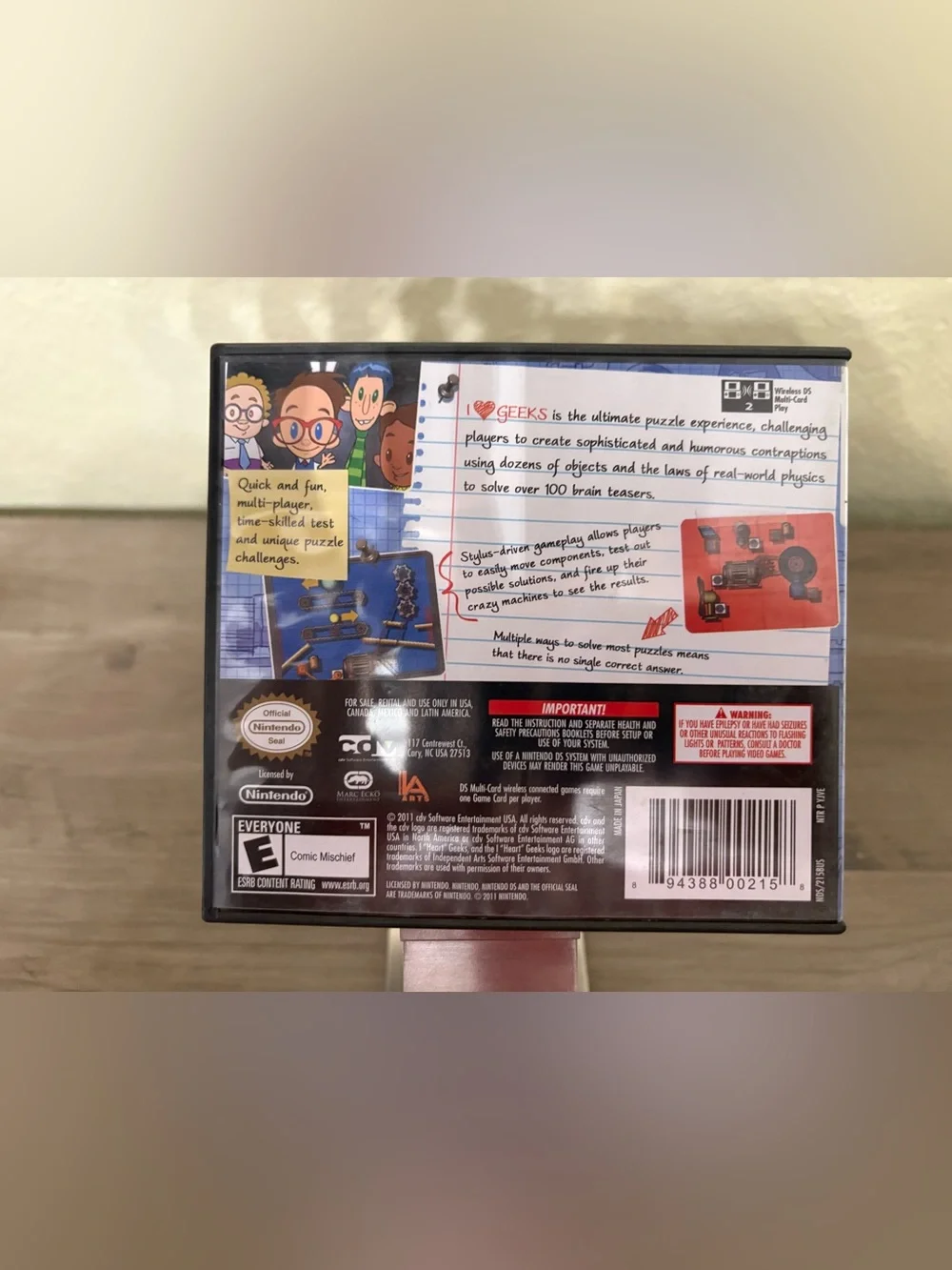 I ♥ Geeks Nintendo DS Complete CIB Puzzle Brain Teaser Game Tested